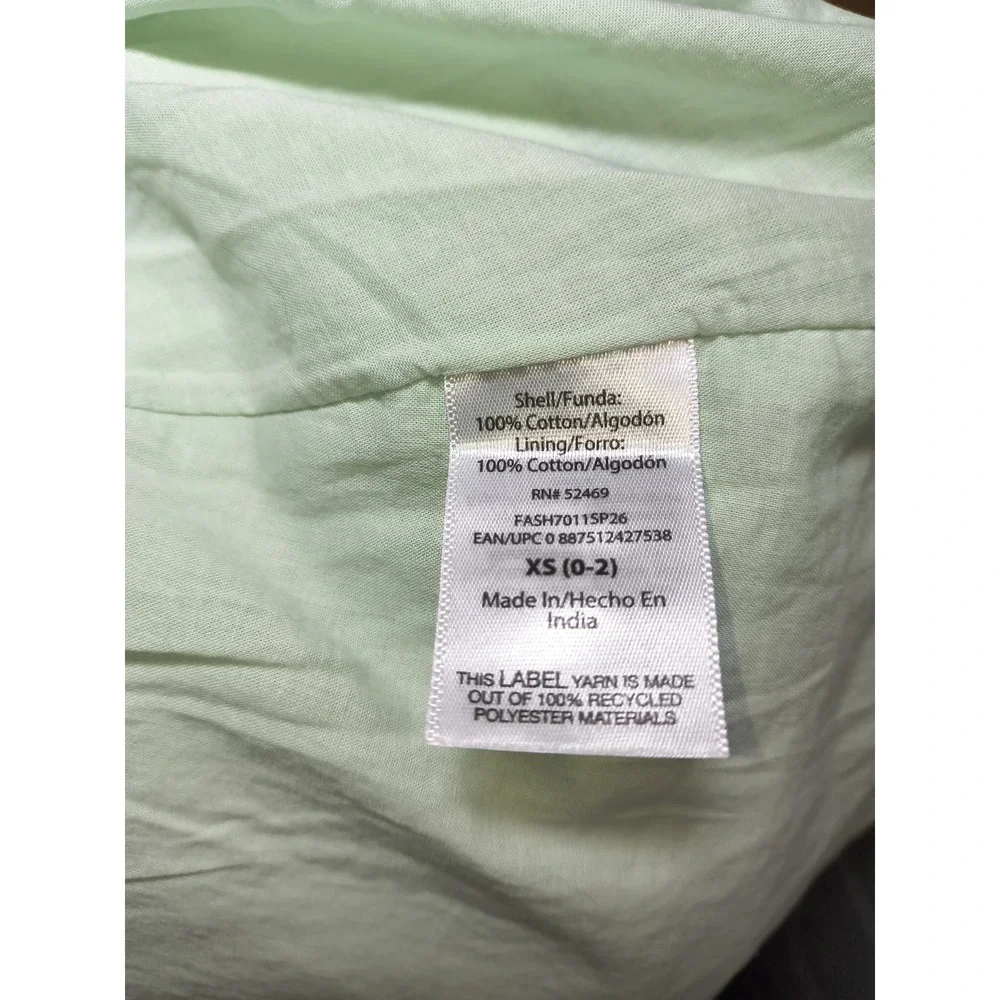 Free Assembly Women's XS Tiered Ruffle Mini Dress Pistachio Mint V Neck Pockets